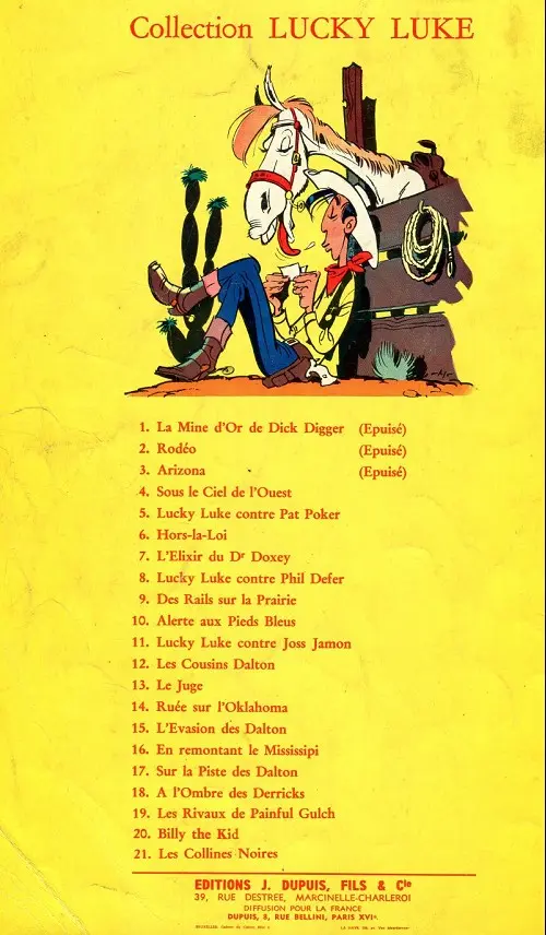 Verso de l'album Lucky Luke Tome 17 Sur la piste des Dalton