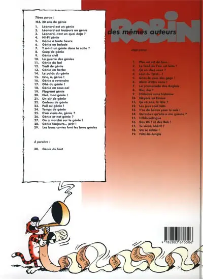 Verso de l'album Léonard Tome 27 On a marché sur le génie !