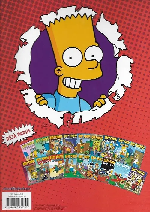 Verso de l'album Bart Simpson Tome 19 Buller à gogo