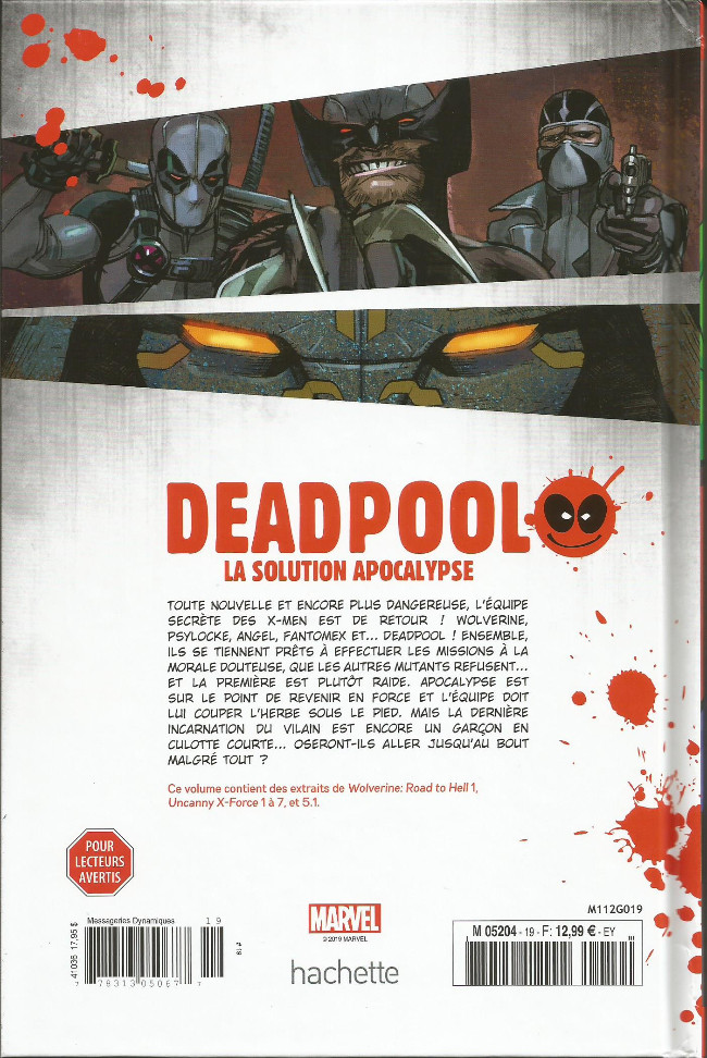 Verso de l'album Deadpool - La collection qui tue Tome 19 La solution Apocalypse