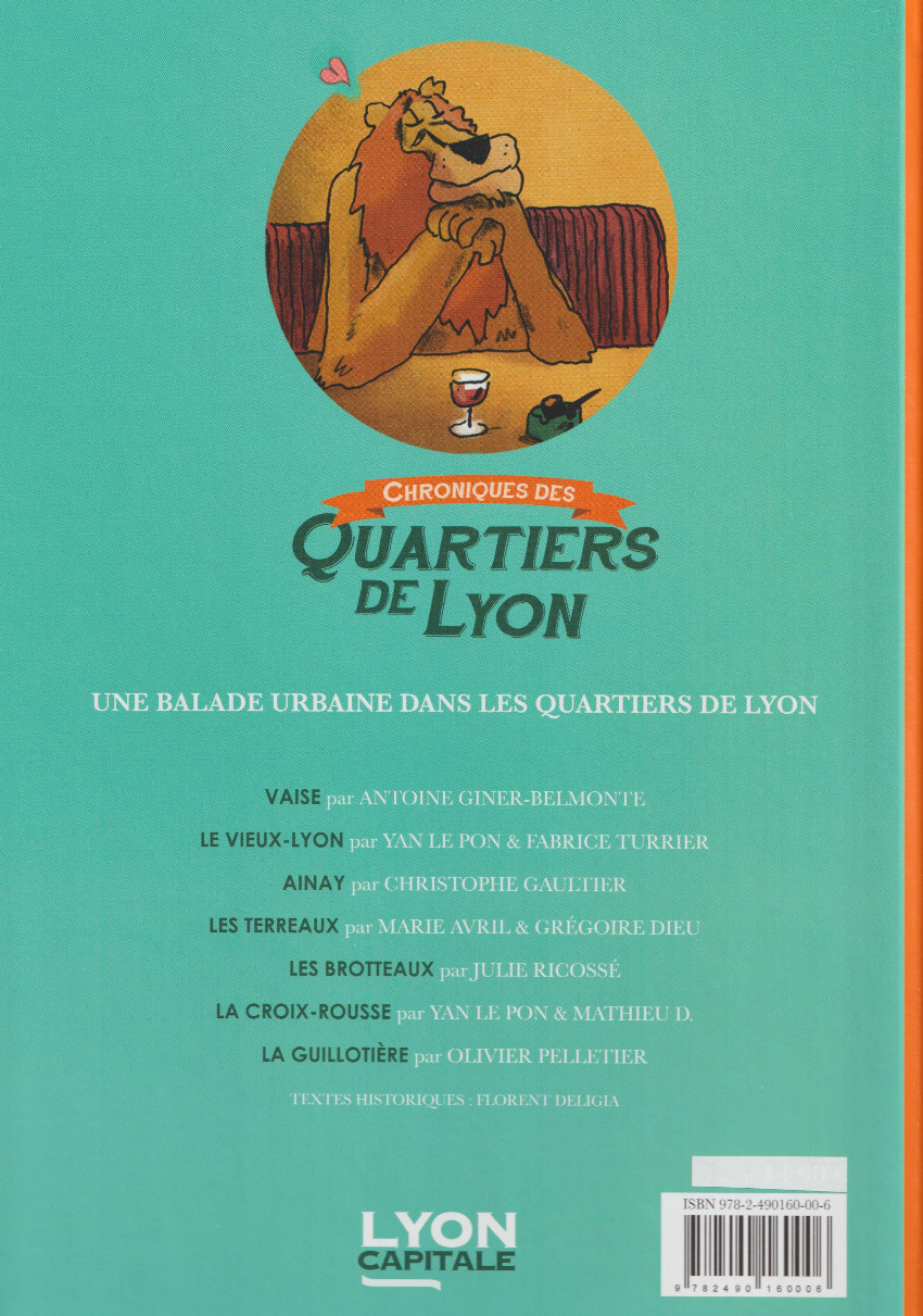 Verso de l'album Chroniques des Quartiers de Lyon