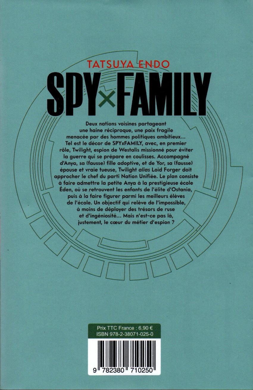 Verso de l'album Spy x Family 2