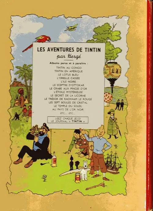 Verso de l'album Tintin Tome 11 Le Secret de la Licorne