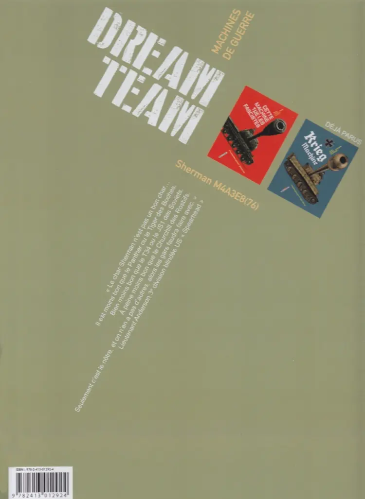 Verso de l'album Machines de Guerre Tome 3 Dream Team