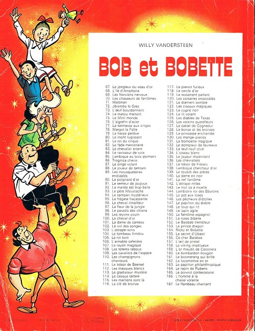 Verso de l'album Bob et Bobette Tome 149 Le lapin agile