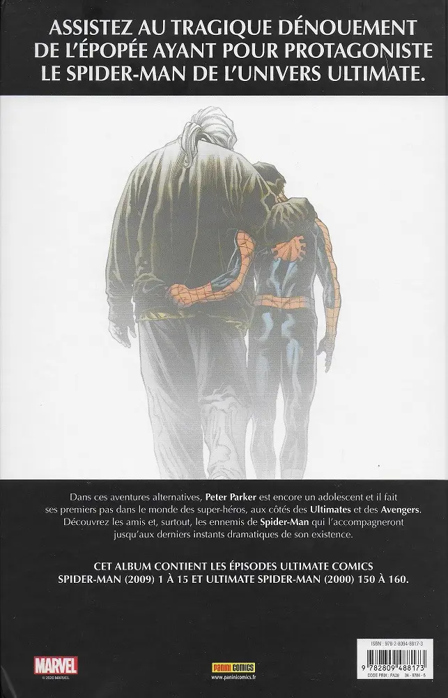 Verso de l'album Ultimate Spider-Man - La mort de Spider-Man
