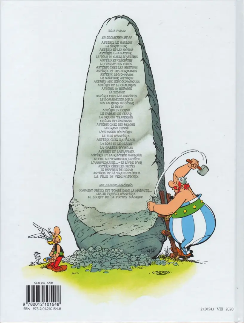 Verso de l'album Astérix Tome 22 La grande traversée
