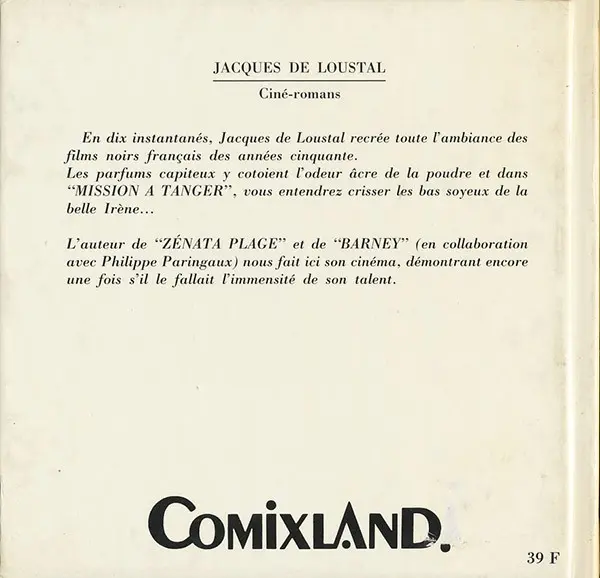 Verso de l'album Ciné~romans