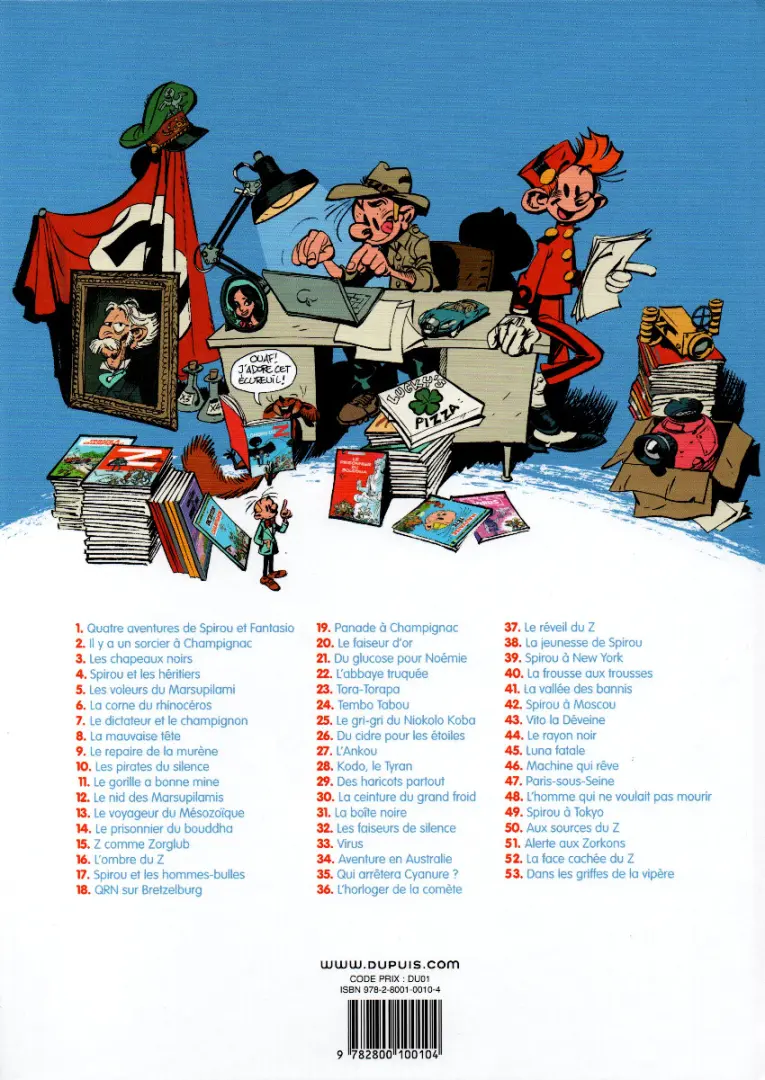 Verso de l'album Spirou et Fantasio Tome 8 La mauvaise tête