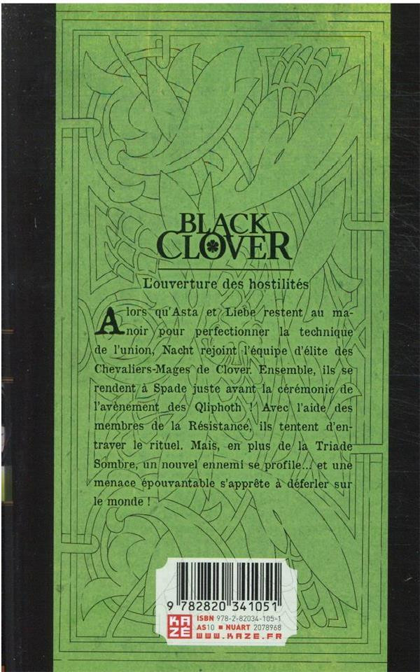 Verso de l'album Black Clover 28