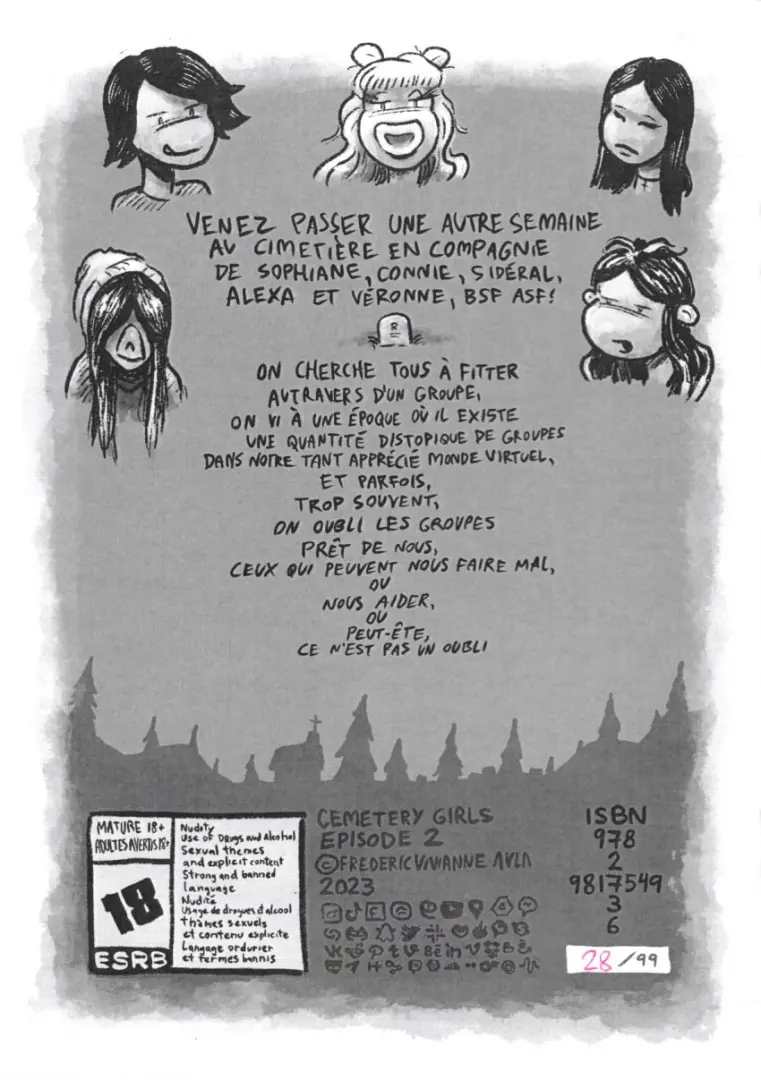 Verso de l'album Cemetery Girls Épisode 2
