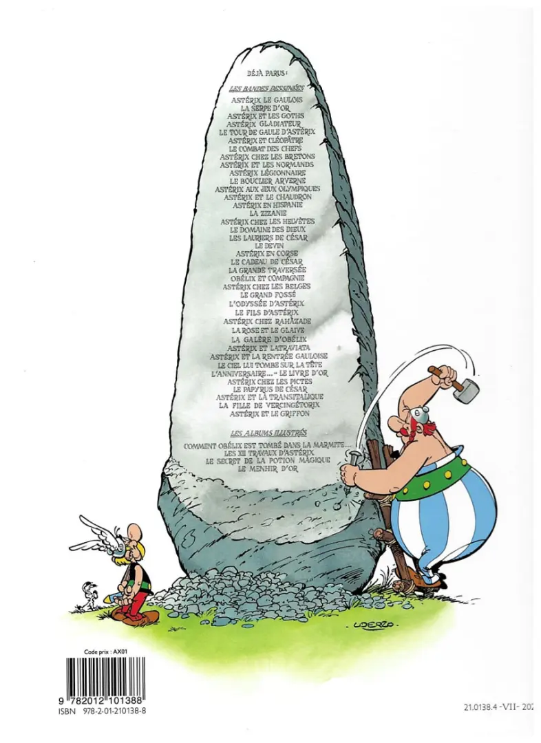 Verso de l'album Astérix Tome 6 Astérix et Cléopatre