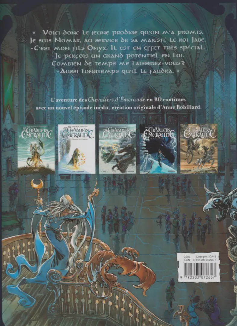 Verso de l'album Les Chevaliers d'Émeraude Casterman - Michel Lafon Tome 4 Le garçon foudre