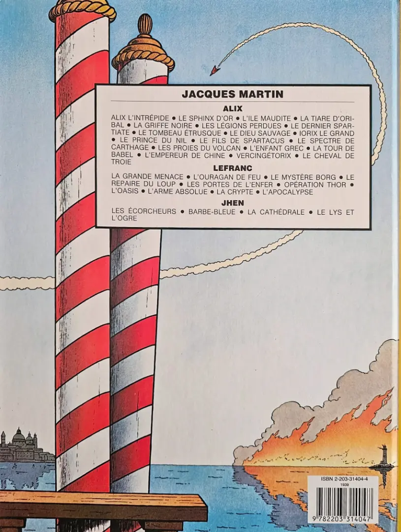 Verso de l'album Lefranc Tome 2 L'ouragan de feu