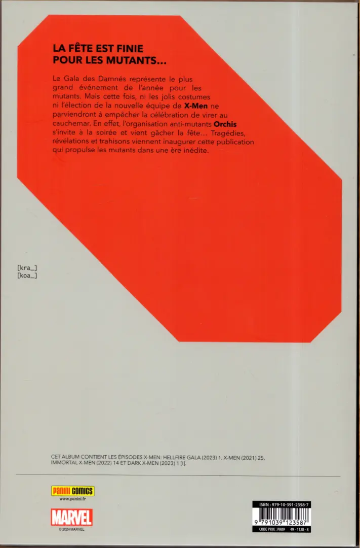 Verso de l'album Fall of X Volume 01