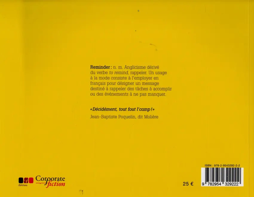 Verso de l'album Petit Reminder à l'usage du nouveau président