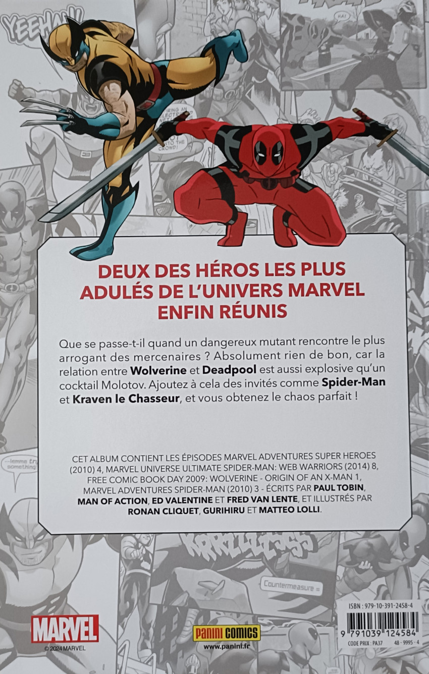 Verso de l'album Spider-man 9 Deadpool & Wolverine