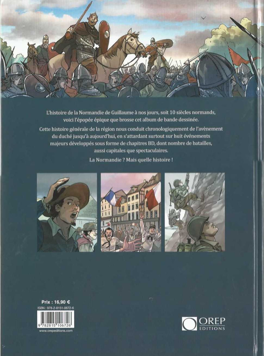 Verso de l'album La normandie quelle histoire ! Mille ans d'histoire Normande en BD