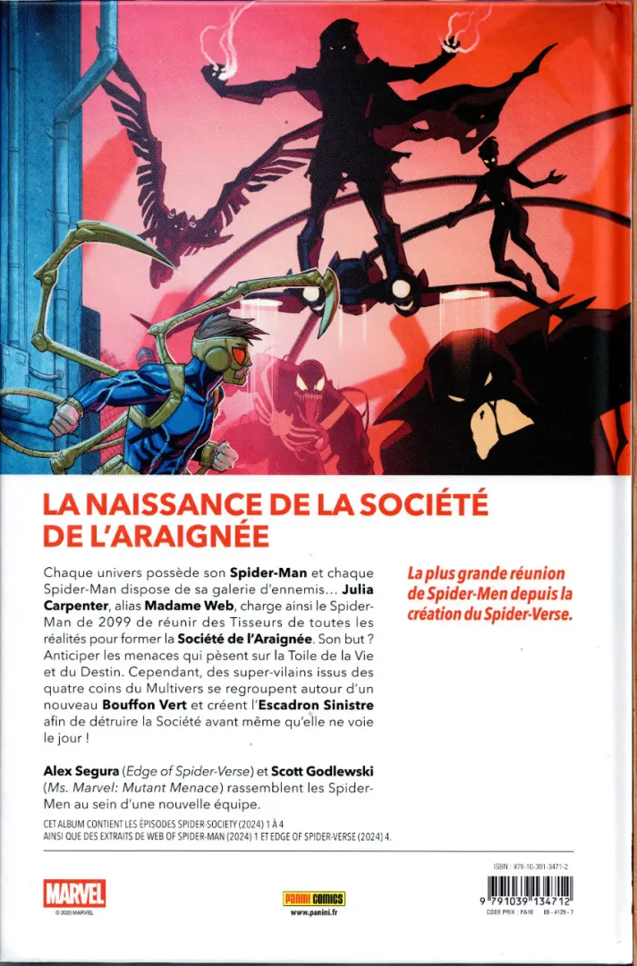 Verso de l'album Spider-Society Place aux Spidernautes