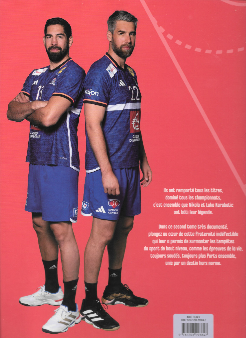 Verso de l'album Les Frères Karabatic 2 Unis pour gagner