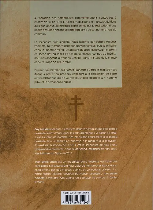 Verso de l'album De Gaulle Un destin pour la france