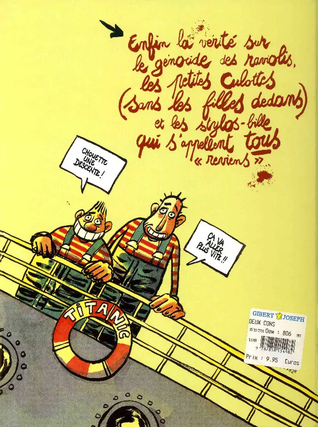 Verso de l'album Deux cons Tome 1