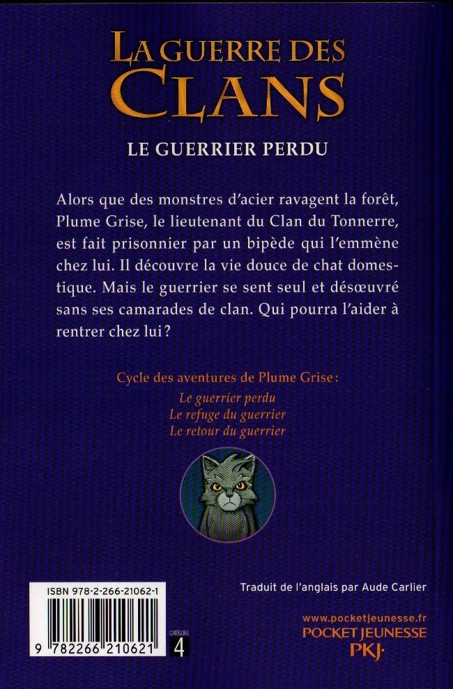 Verso de l'album La Guerre des clans Tome 1 Le Guerrier perdu