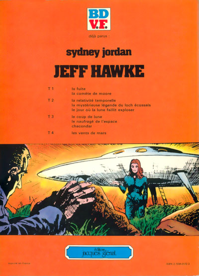 Verso de l'album Jeff Hawke Tome 5 Un corps étranger