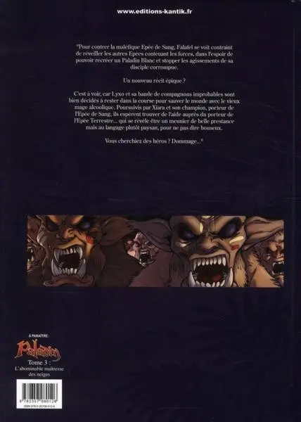 Verso de l'album Paladin Tome 2 La geste de Glovis