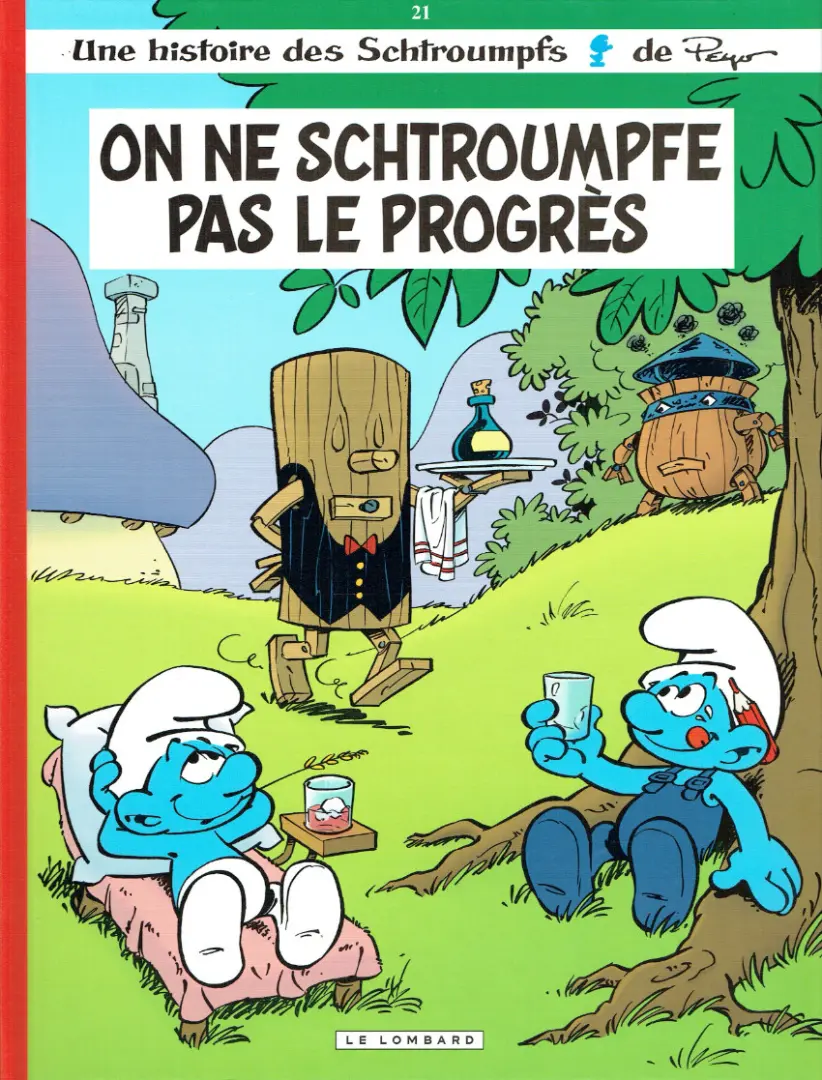 Couverture de l'album Les Schtroumpfs Tome 21 On ne schtroumpfe pas le progrès