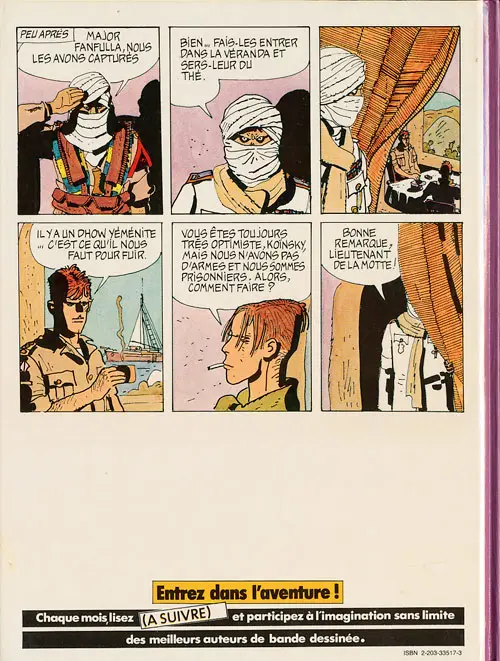 Verso de l'album Les Scorpions du Désert Tome 3 Conversation mondaine à Moululhe