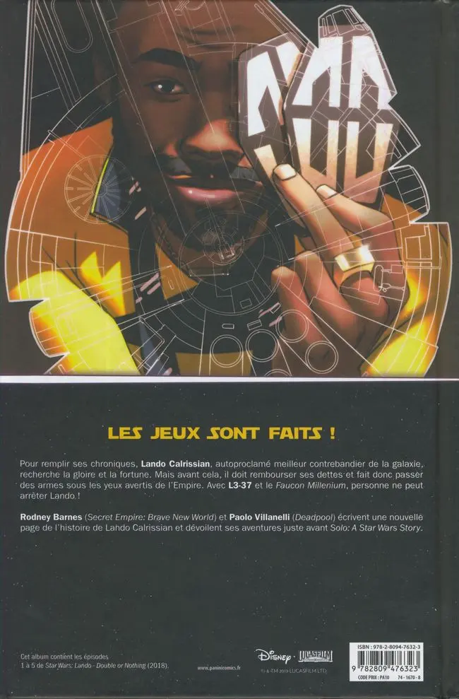Verso de l'album Star Wars - Lando Tome 2 Quitte ou double