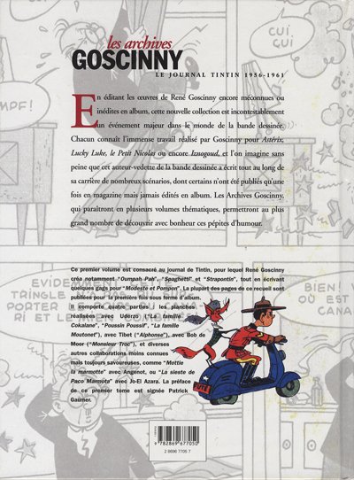 Verso de l'album Les Archives Goscinny Le journal Tintin 1956-1961