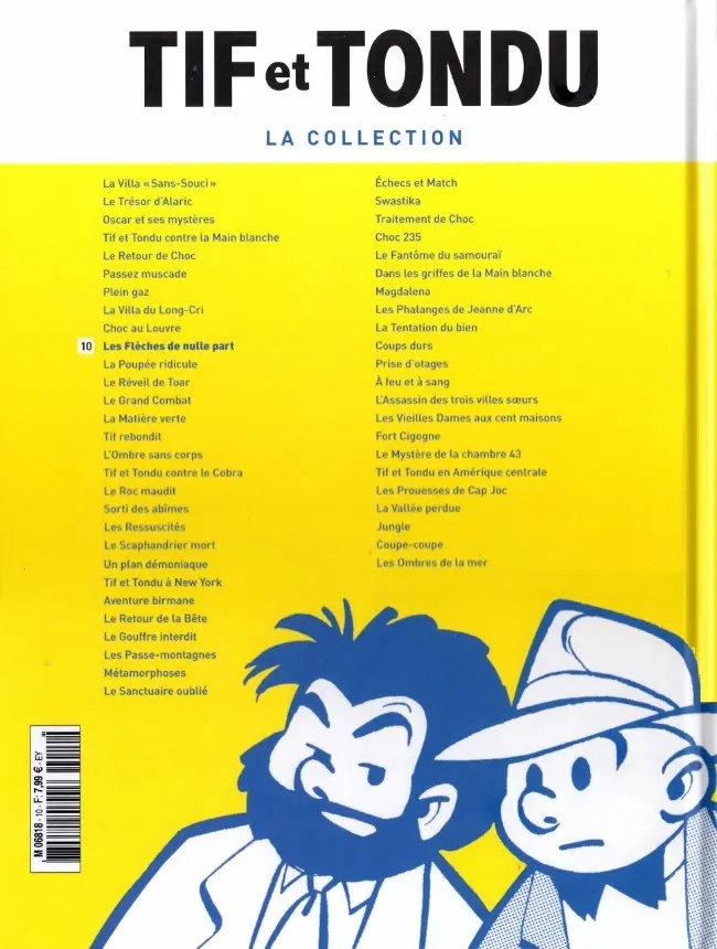 Verso de l'album Tif et Tondu La collection Tome 10 Les Flèches de nulle part