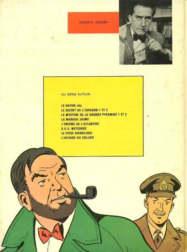 Verso de l'album Blake et Mortimer Tome 5 La Marque Jaune