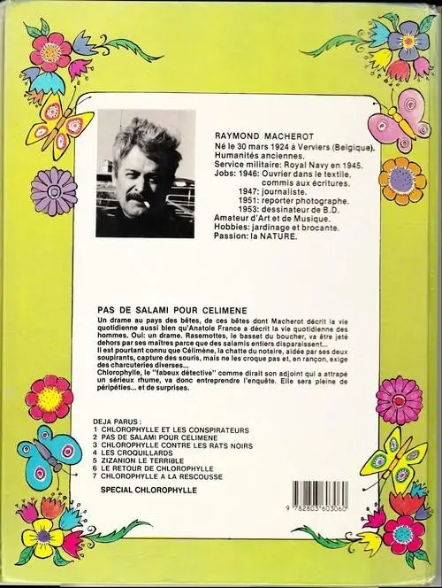 Verso de l'album Chlorophylle Tome 2 Pas de salami pour Célimène