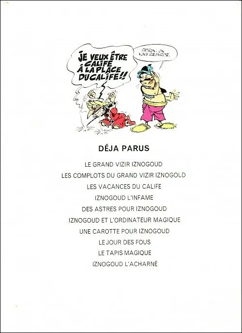 Verso de l'album Iznogoud Tome 5 Des astres pour Iznogoud