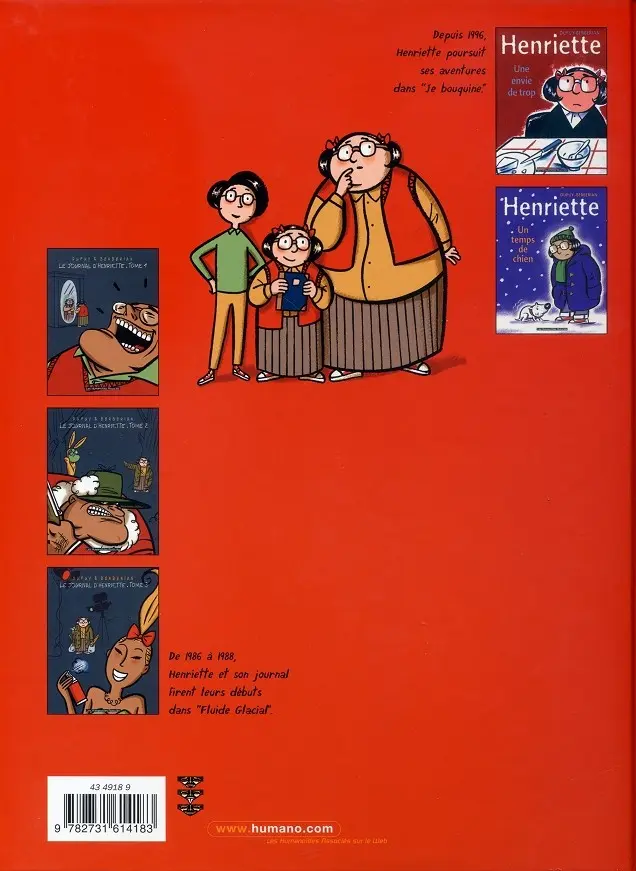 Verso de l'album Le Journal d'Henriette Tome 2