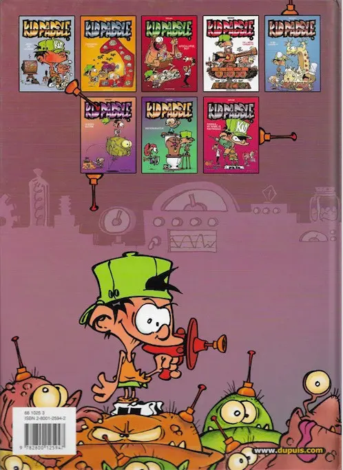 Verso de l'album Kid Paddle Tome 4 Full métal casquette