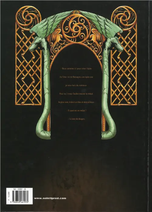 Verso de l'album Merlin - La quête de l'épée Tome 1 Prophétie