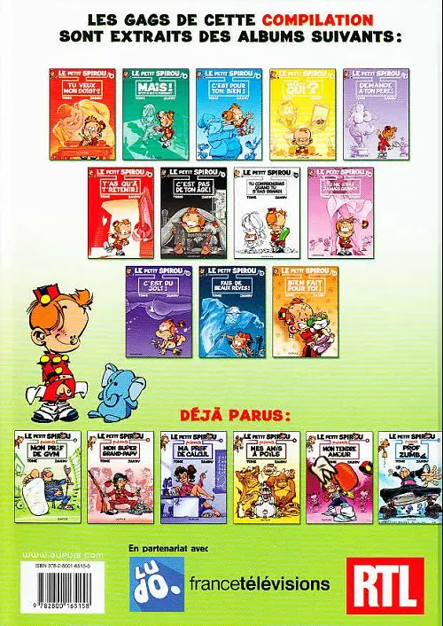 Verso de l'album Le Petit Spirou présente... Tome 1 Mon prof de gym