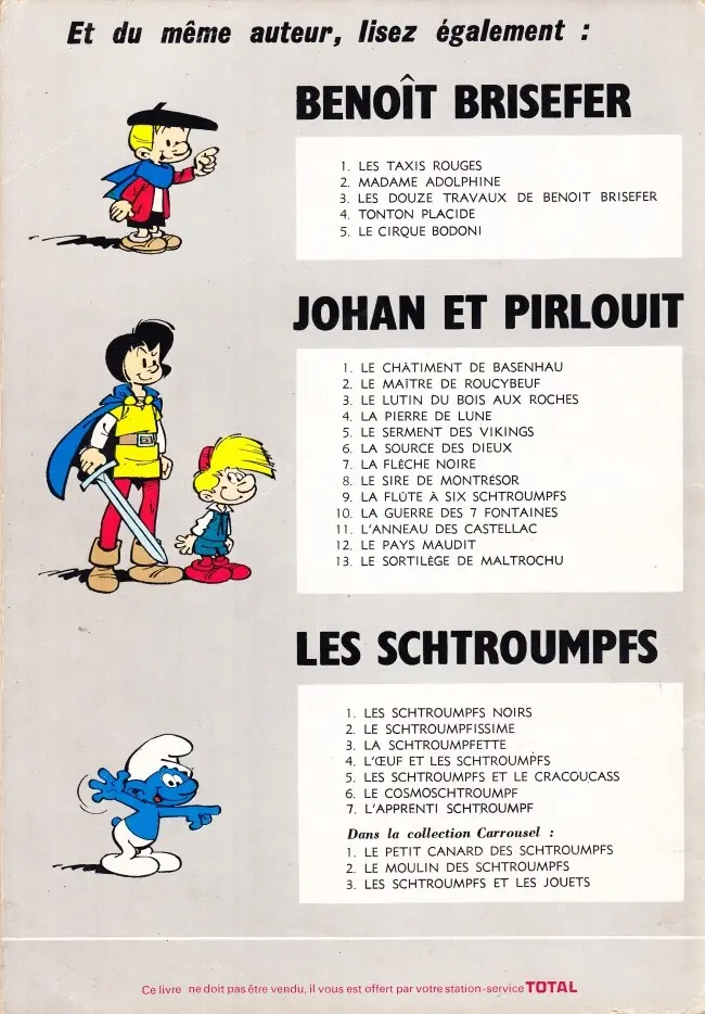 Verso de l'album Les Schtroumpfs Tome 2 Le Schtroumpfissime