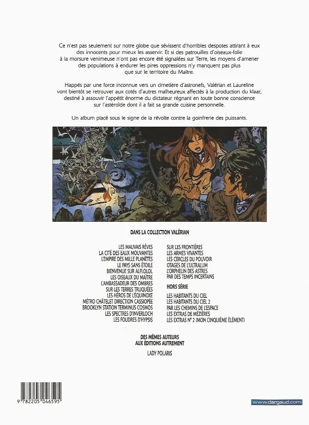 Verso de l'album Valérian Tome 5 Les oiseaux du maître