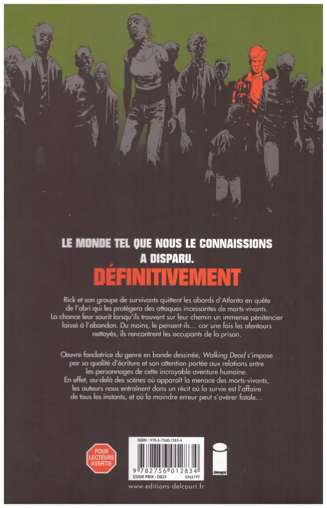 Verso de l'album Walking Dead Tome 3 Sains et saufs ?