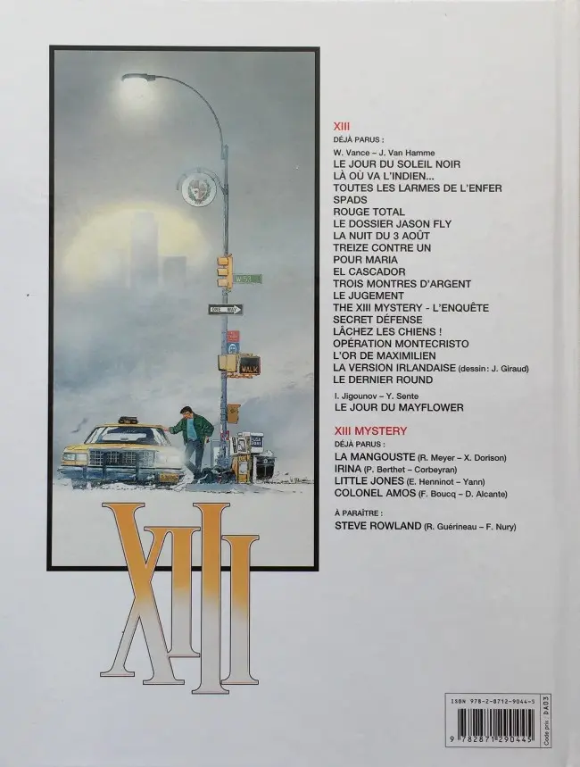 Verso de l'album XIII Tome 5 Rouge total
