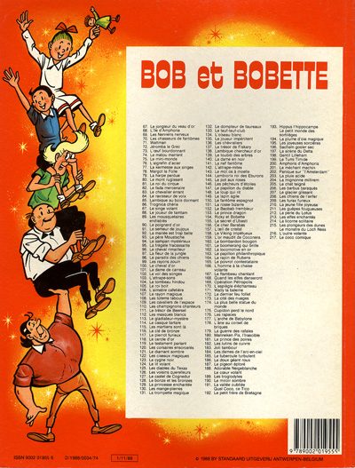 Verso de l'album Bob et Bobette Tome 217 Le coco comique