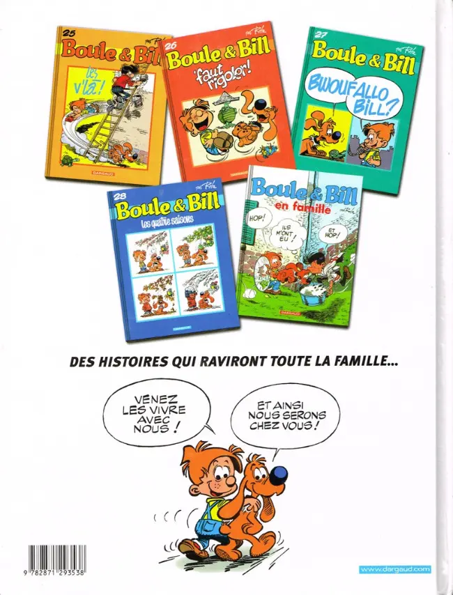 Verso de l'album Boule & Bill Tome 28 Les quatre saisons