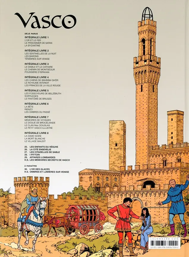 Verso de l'album Vasco Tome 29 Affaires lombardes