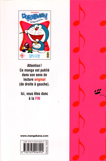 Verso de l'album Doraemon, le Chat venu du futur Tome 14