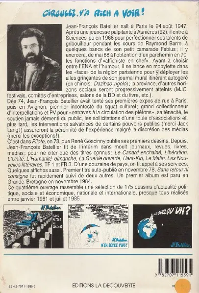 Verso de l'album Circulez, y'a rien à voir !